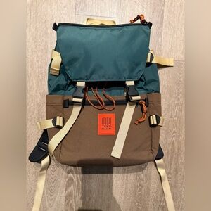 Topo Designs Forest Green and Brown Rover Classic Backpack